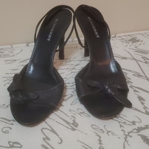 BURBERRY Black Leather Sandals